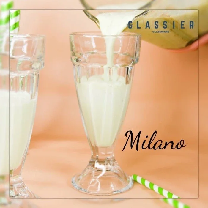 Gelas Kaki Kaca Beling Bening Citinova Milano 310ML Gelas Unik Saji Minuman Cocktail Milkshake Desse
