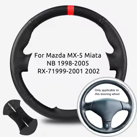 Microfiber Leather Car Steering Wheel Cover For Mazda MX-5 MX5 Miata NB 1998-2003 2004 2005 RX-7 RX7