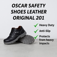 Oscar Safety Shoes Leather Original 201 Working Shoe Kasut Kilang Kerja Lelaki Kulit Steel Toe Cap A