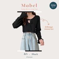 🎇เสื้อไหมพรมแขนยาวทรงครอป Mabel long sleeve crop top ดีเทลผูกเชือกตรงหน้าอกและแต่งขอบลูกไม้น่ารักๆ ✨😻