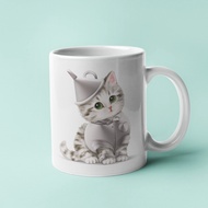 Mug Motif Glass Cup Mug Picture Cat Cute Cat Satria Baju Zirah | Gift Mug | Gift Mug | Souvenirs | C
