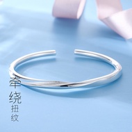 JF Mobius Bracelet 999 Sterling Silver Open Bangle Jewelry Gift