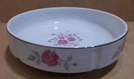 早期大同玫瑰花瓷盤 羹盤  湯盤 湯碗公 -直徑18 公分