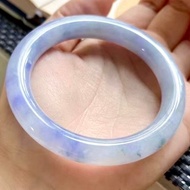 冰種 天然翡翠 緬甸 A玉 玉鐲 • 冰種紫飄花翡翠圓鐲