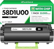 58D1U00 Toner Cartridge Black Ultra High Yield with Chip Remanufactured 58D1U00 Replacement for Lexm