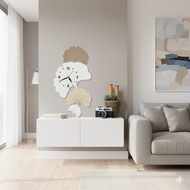 Vo1z. R231 Aesthetic BOHO Flower Wall Clock LED Home Sweet Home Wall Decoration Living Room Bedroom/