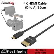 SmallRig Micro HDMI to HDMI Cable(D to A), Ultra Thin HDMI Cable 35cm/1.15Ft, Super Flexible Slim High Speed 4K 60Hz HDR HDMI 2.0, Compatible with GoPro Hero 7/6/5, for Sony A6600 / A6400 3042