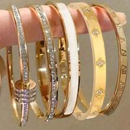 5pcs/Set Personalized Multi-Color Stainless Steel Bracelet & Bangle Set, Unique Design, Fashionable,
