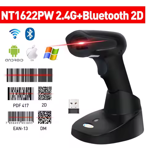 CHIYI 1D/2D Supermarket Handhel Barcode Bar Code Scanner Reader QR PDF417 Bluetooth 2.4G Wireless &W