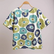 Rwz1 เสื้อ ผ้าคอตตอนญี่ปุ่น เสื้อลายดอก เสื้อคอกลม แขนสั้น อก 46 ยาว 23 Bonus by Ananya เสื้อสาวอวบ 