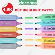 Fomax Decorme highlighter pen, multi-colored luminous highlighter pen, convenient pastel memory high