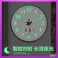 wall clock Night photoelectric wave clock automatic time-setting, wall clock, quartz clock, fashion clock, wall clock, living room clock, wall watch