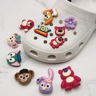 Cute Disney Flower Croc Jibbits for Kids Strawberry Bear Jibitz Croc Toy Story Shoe Charms Pin Stella Lou Jibits Charm Shoes Accessories Decoration