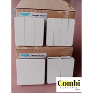 HAGER DREAM Switch 13A/ 15A S/S/O, 1 Gang / 2 Gang / 3 Gang / 4 Gang 1 Way or 2 Way / 20A DP Switch