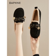 Daphne/Daphne Shallow Mouth Shoes Women's Fleece-Fleece Warm Cotton Shoes Furry Shoes Birkenstock Sh