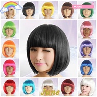 JUNE1 Bob Hair Wigs Straight 14 Colors Short Halloween