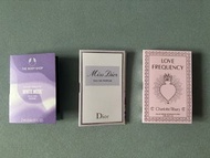 Perfume Sample (The Body Shop-White Musk/ Dior-Miss Dior/ BYREDO-BAL D’AFRIQUE/ Charlotte Tilbury-Lo