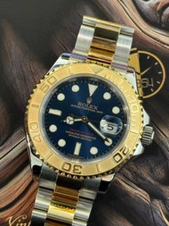 🌈🌈新返貨啦🌈🌈Rolex Yacht-Master 16623💙💙原裝藍面 原裝金鋼帶 淨錶 綠光 亂碼💙💙856C（廣華街店）