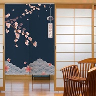 2023 Cherry Blossom Japanese Door Curtain Wind Chime Partition Kitchen Noren Decorative Cafe Restaurant Entrance Hanging Half-Curtain