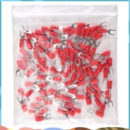 100 Pcs 4mm Fork AWG 22-16 Pre Insulated Terminal Cable Lug