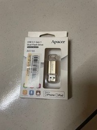 Apacer 宇瞻 AH190 32GB USB 3.1雙介面OTG 高速隨身碟-金 (只有打開測試功能)