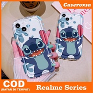 Realme 2 Pro 5 5i C3 C35 C51 C53 C55 Narzo 50A Prime Softcase Cute Cartoon Stitch Character 3D Phone