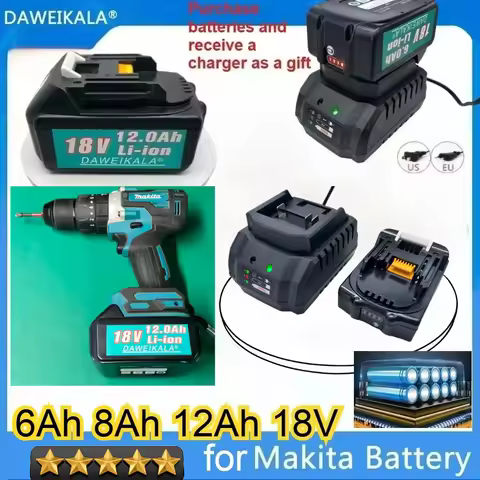 18V 6Ah,8Ah,12.0Ah Li-ion for Makita Battery Latest Upgraded BL1860 Rechargeable Battery 18v BL1840 