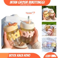 Elegant Transparent Glass Drinking Tumbler Glass Aesthetic Gorgous Hoho Large Free Straw Multifuncti