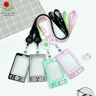 Game Console ID Holder With Lanyard Keychain Clear Double Side Badge Holder Photo Card Protector 卡套