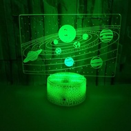 night light led light Universe Colorful Touch 3D Night Light Crack 3D LED Stereo Visual Night Light 