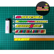 Sticker Cutting Overlapping Fluorescent Ayat Perkataan #Setcun2/#Abang Pergi Berjuang/#AbangXKuat/#R