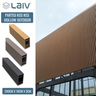LAIV Outdoor Hollow Partition 2.9Meter WPC Lattice Partition Ceiling Canopy Canopy Timber Tube Wall 