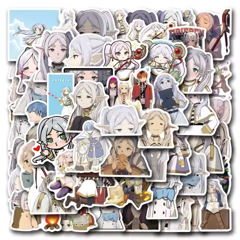 55Pcs Cartoon Frieren Beyond Journeys End Stickers Himmel Frieren Anime Decals Skateboard Laptop Pho