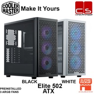 COOLER MASTER ELITE 502 ATX CASING 3ARGB FANS (BLACK/WHITE)