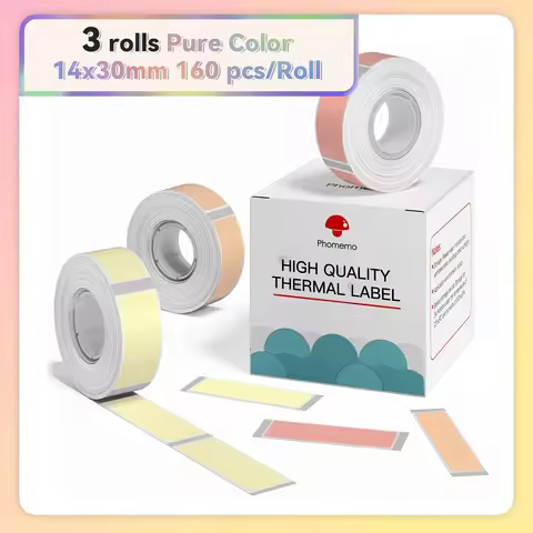 Label Sticker Paper Roll White Label Tape Transparent Label Tape for Labeller 6/12/14/15mm 3 Rolls f