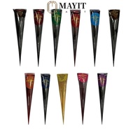 MAYIT Henna Paste Cone, Temporary Semi-permanent Henna Tattoo Cream, Henna Tattoo Cream Black Brown 