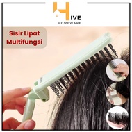 HIVE Long Comb Folding Mirror 3in1 Hair Comb Mirror 3in1 Travel Portable Anti-Tangle Multifunction