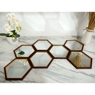 Nordic mirror hexagon Cermin hiasan dinding