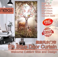 Elk Style Deer Door Curtain 麋鹿风水门帘 feng shui door curtain Japanese Style Door Curtain Fabric Partition Curtain NEXSS