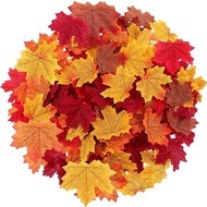 50PCS Artificial Maple Leaves Fall Leaves Christmas Leaves Autumn Leaf Garland for Wedding Halloween
