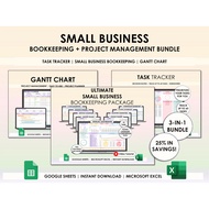 Small Business Bookkeeping Planner Google Sheets Excel Project Management Task Tracker Gantt Chart A