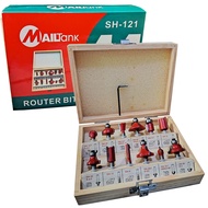 TERMURAH MAILTANK Mata Mesin Profil Router Bit Set 12 Pcs 6 Mm Box Kayu Lengkap DAN MAILTANK SH-204 