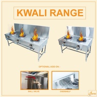 Dapur Gas Masak Stainless Steel Kwali Range 3 Burner High Pressure Dapur Gas 3 Tungku Commercial Sto