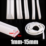 Silicone Rubber U Channel Edging Trim Seal White Square U-Shaped Bumper Slot width 1mm~ 15mm Multipl