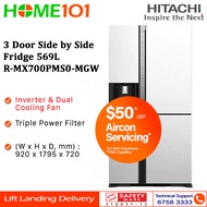 Hitachi 3 Door Side by Side Fridge 569L R-MX700PMS0-MGW