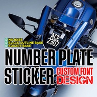 Number Plate Sticker Custom Font Design