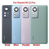 Original ฝาหลังกระจกสำหรับ Xiaomi 12 Pro Back Door Replacement Hard Case ฝาครอบด้านหลังพร้อมเลนส์กล้