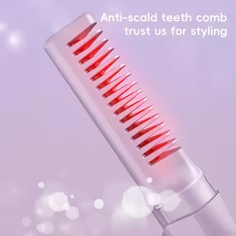 Portable Straight Hair Comb With Automatic Temperature Control Mini Straight Hair Comb Dual-use For 