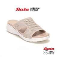 Bata บาจา Comfit รองเท้าแตะเพื่อสุขภาพ แบบสวม รองรับน้ำหนักเท้าได้ดี สูง 1 นิ้ว สำหรับผู้หญิง รุ่น REBOUND สีดำ 6016021 สีเบจ 6018021