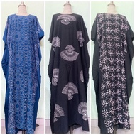 Kaftan Viral Cotton Baju Kelawar Tangan Pendek Batik Cop Stamping Freesize